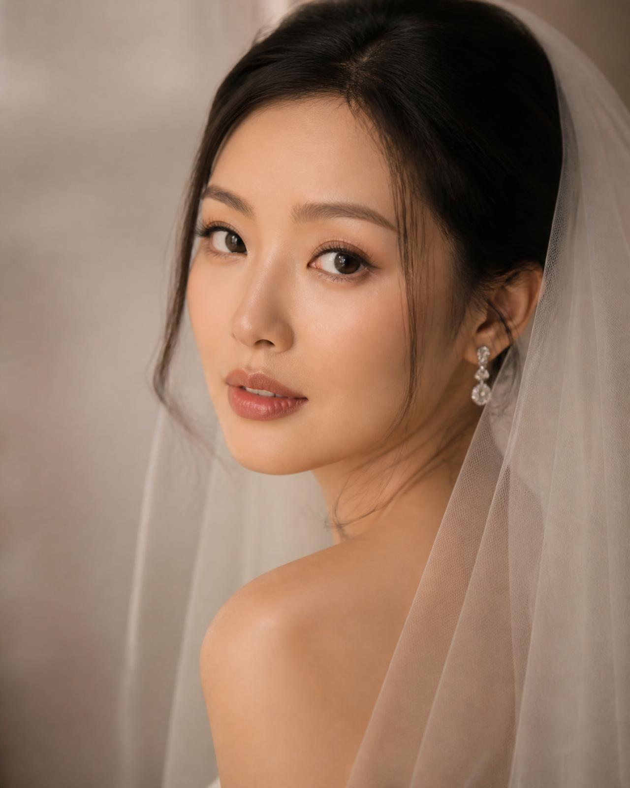 Bride wearing timeless natural wedding makeup by Ida Lauw